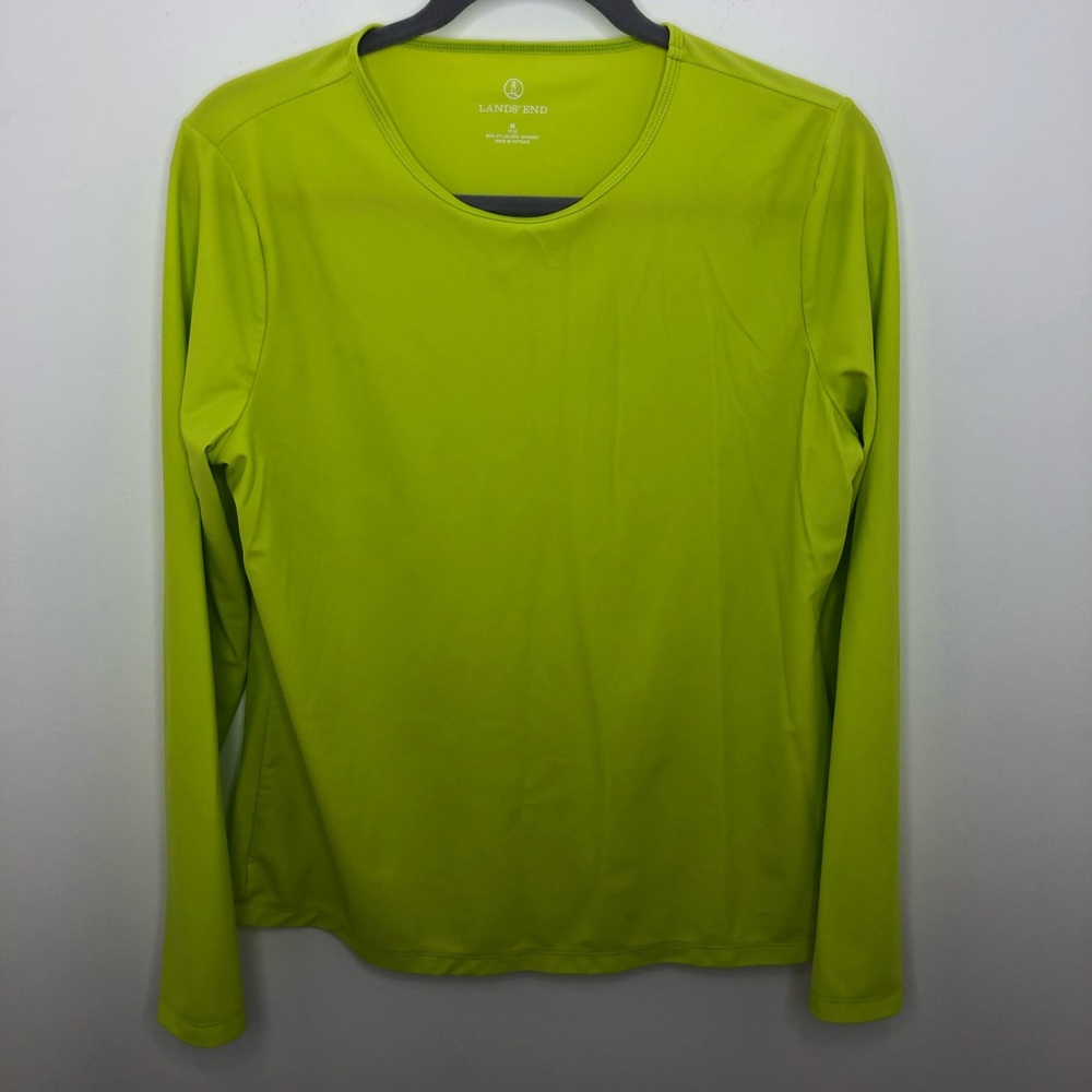 Lands’ End Crew Neck Rash Guard Neon Yellow Medium